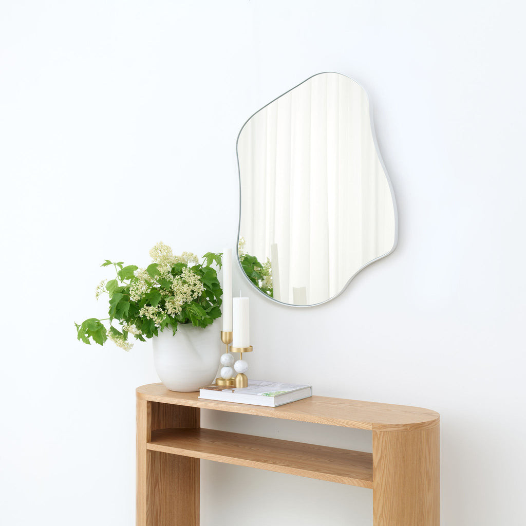 Organic Mirror in White for Bathrooms