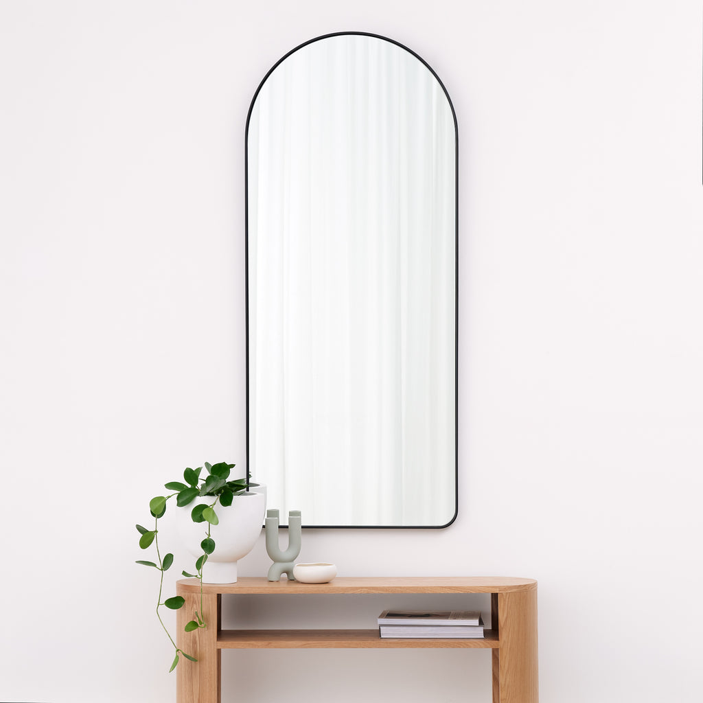 Studio Tall Arch Mirror, Black by Granite Lane bathroom mirror
