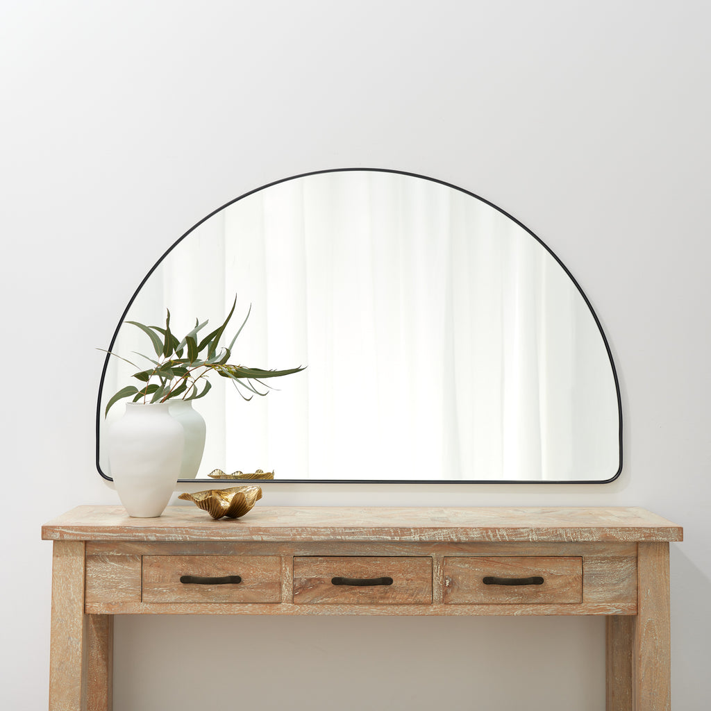 Studio XL Wide Wall Arch Mirror, Black by Granite Lane high quality copper free bathroom mirror