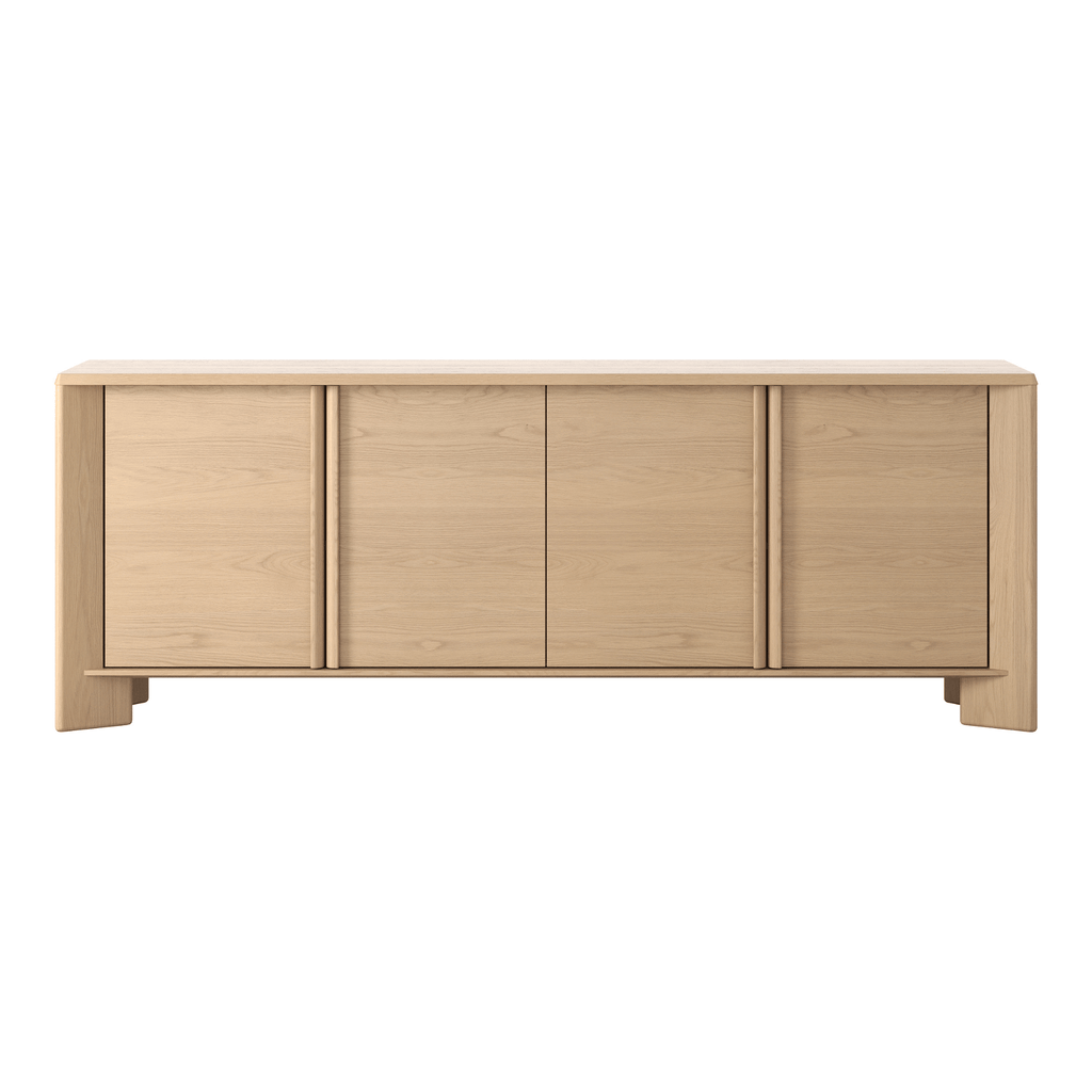 Master Pacific Lenny Buffet Oak Crema at Granite Lane, soft-curved oak veneer sideboard with sculpted legs