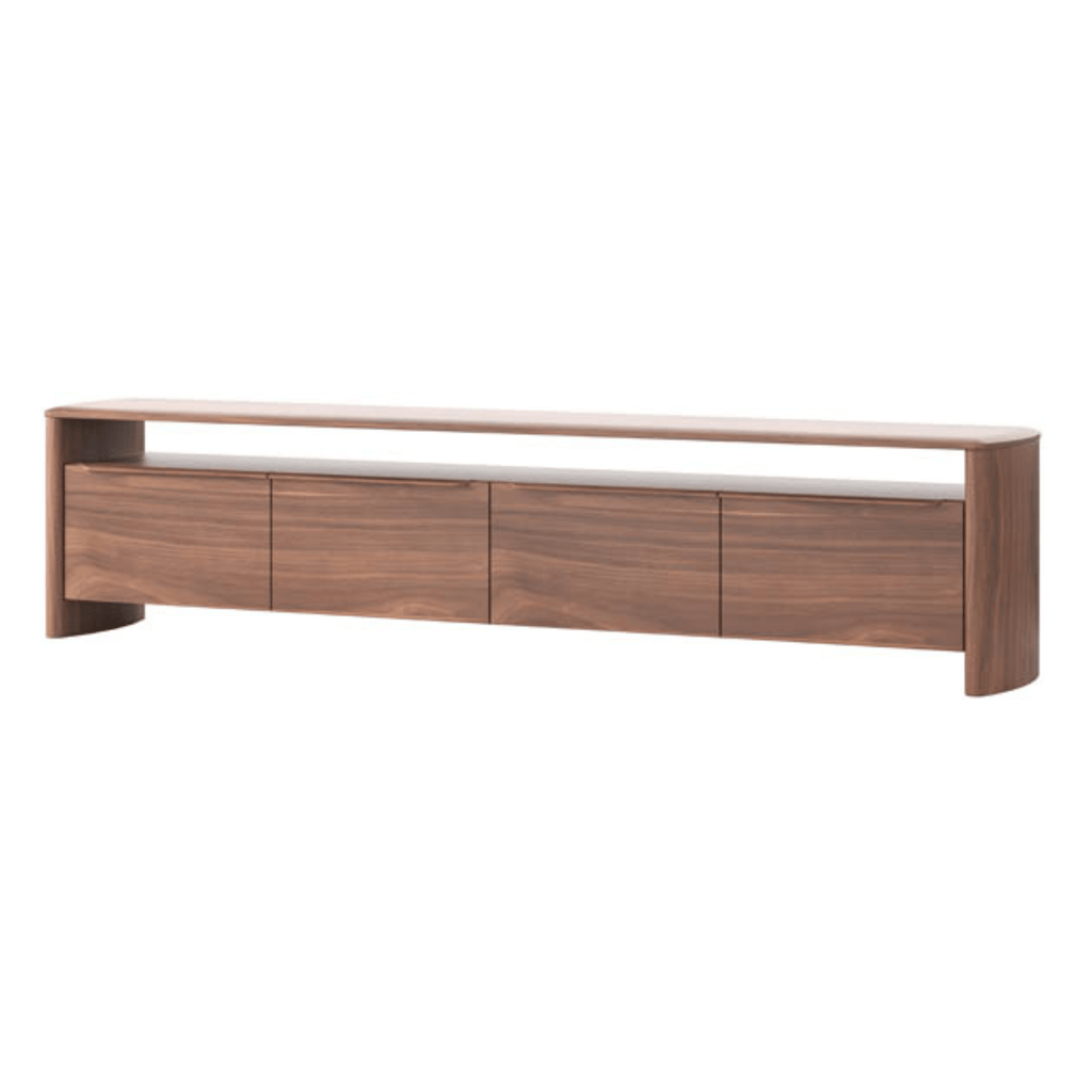 Meko TV unit in Walnut Natural by Master Pacific, entertainment sideboard with soft-close doors and cable management