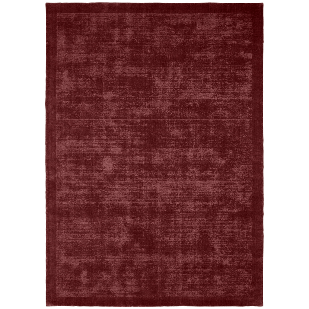 Tribe Home Tait Dark Cherry rug, modern handcrafted wool rug with subtle tip-sheared detailing.
