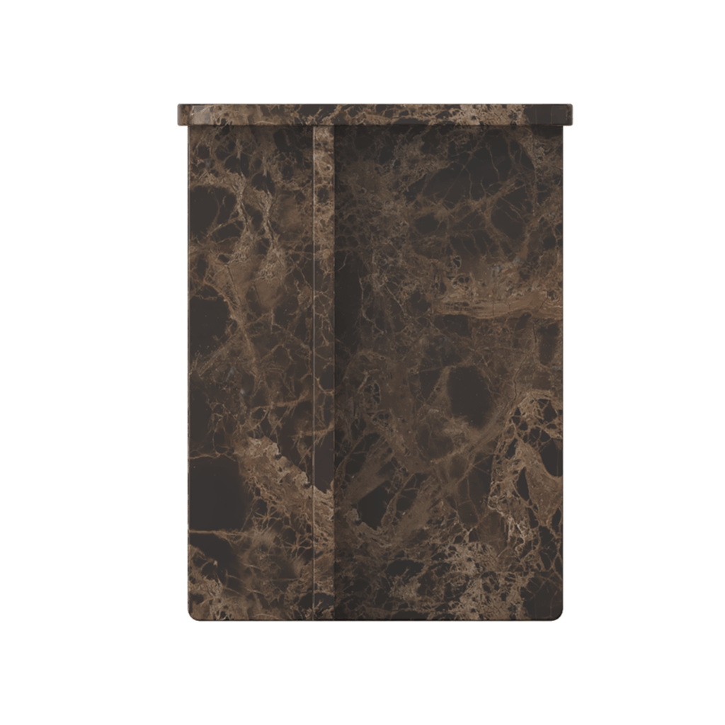 Pierre Side Table dark emperador marble honed matte finish.
