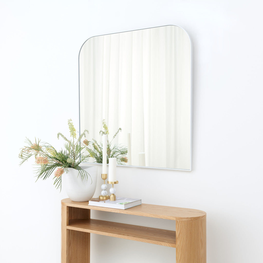 Studio Arch Mirror, White designed for Bathrooms