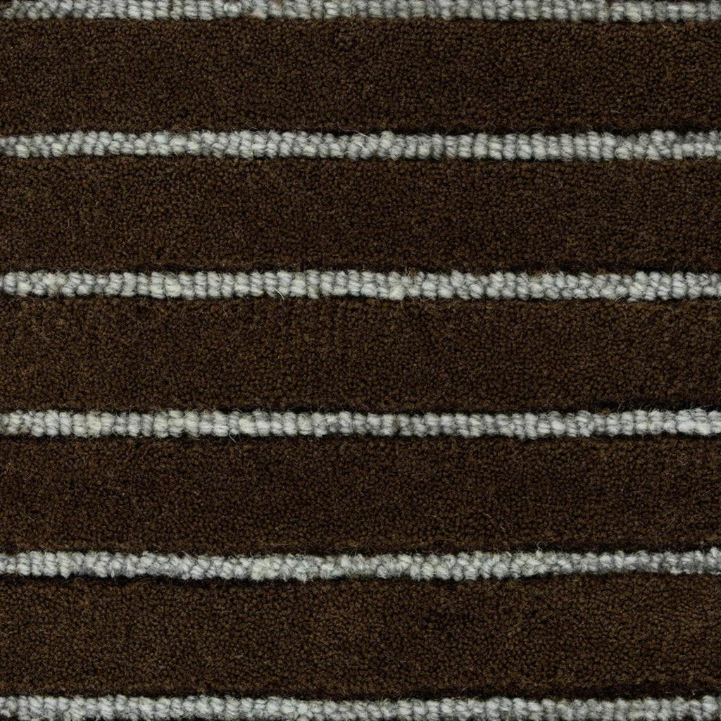 Close up of the Marlow Chocolate area rug featuring modern design and quality construction.