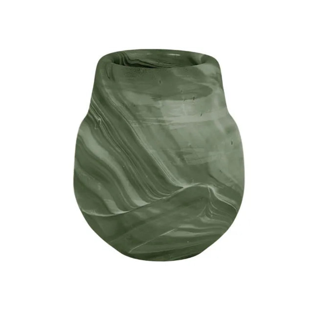 GlobeWest Boden Perry Small contemporary sculptural vase in Fern Swirl for interior décor