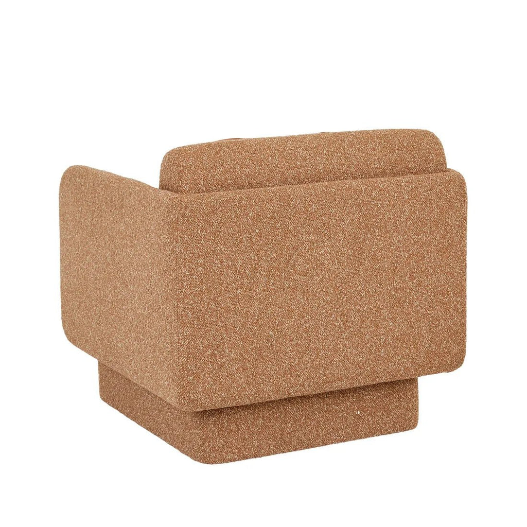 Back angle of Bonnie Occasional Chair Marigold fabric