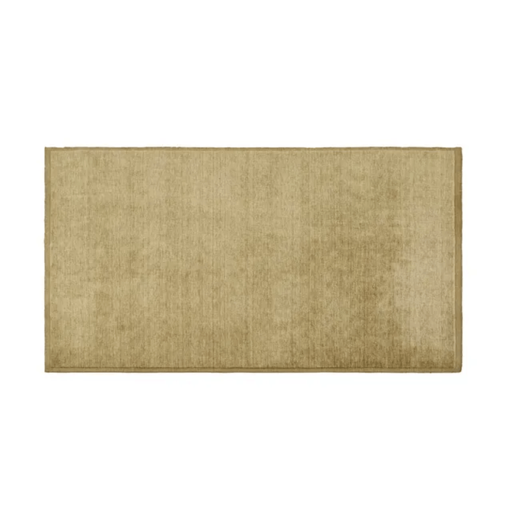 GlobeWest Bower Frame Rug – Moss Green: lush green wool rug with clean framed detail, effortlessly combining texture and sophistication.  Available iin Perth at Granite Lane showroom in Osborne Park.