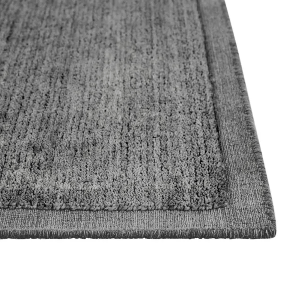 GlobeWest Bower Frame Rug – Orion: rich, refined hue with a plush framed border—ideal for modern, layered decor.