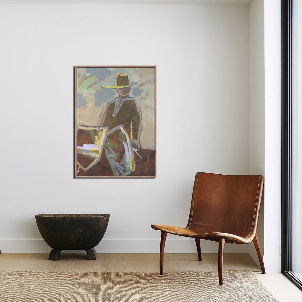 Chaps Dust Palm - Limited Edition Print on canvas by Marcia Preistly. Cowgirl / Cowboy abstract art.