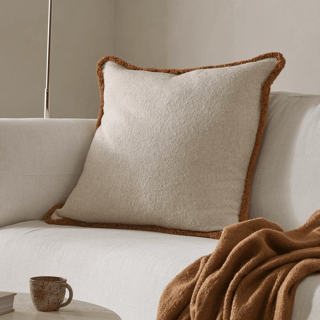 Baya Darcy Sienna Cushion in warm sienna tones