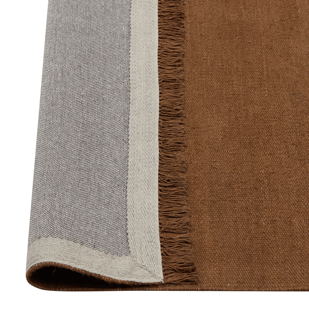 Weave Home Emilio Rug in Toffee colourway - detailed view highlighting rich caramel tones
