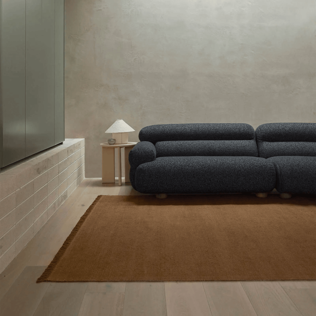 Weave Home Emilio Rug Toffee - lifestyle shot in cozy interior with warm décor