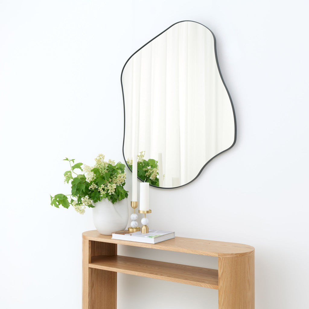 Form Organic Mirror in Black, perfect for bathrooms
