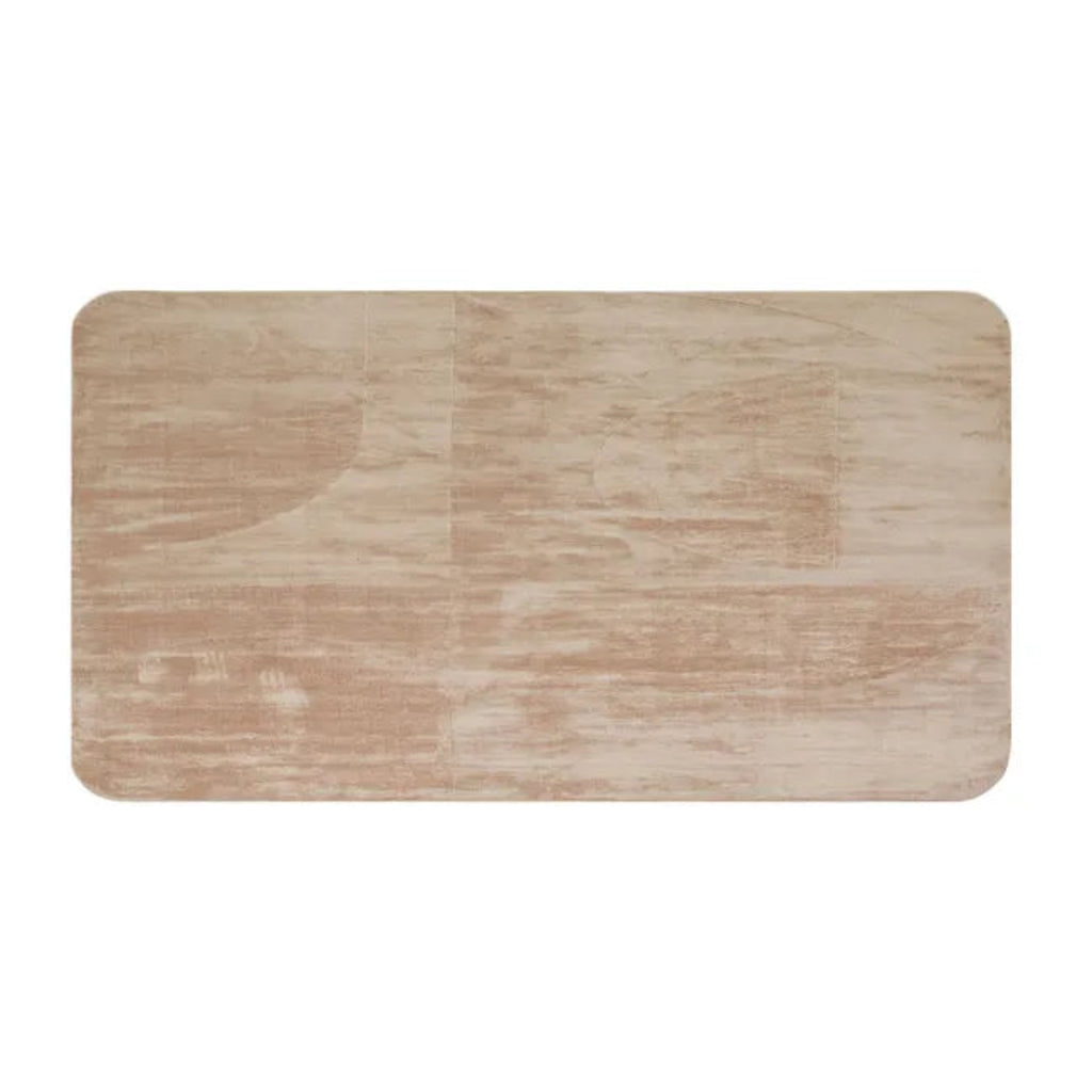 GlobeWest Tepih Curve Rug in Dusty Rose - handwoven geometric design rug for modern interiors.