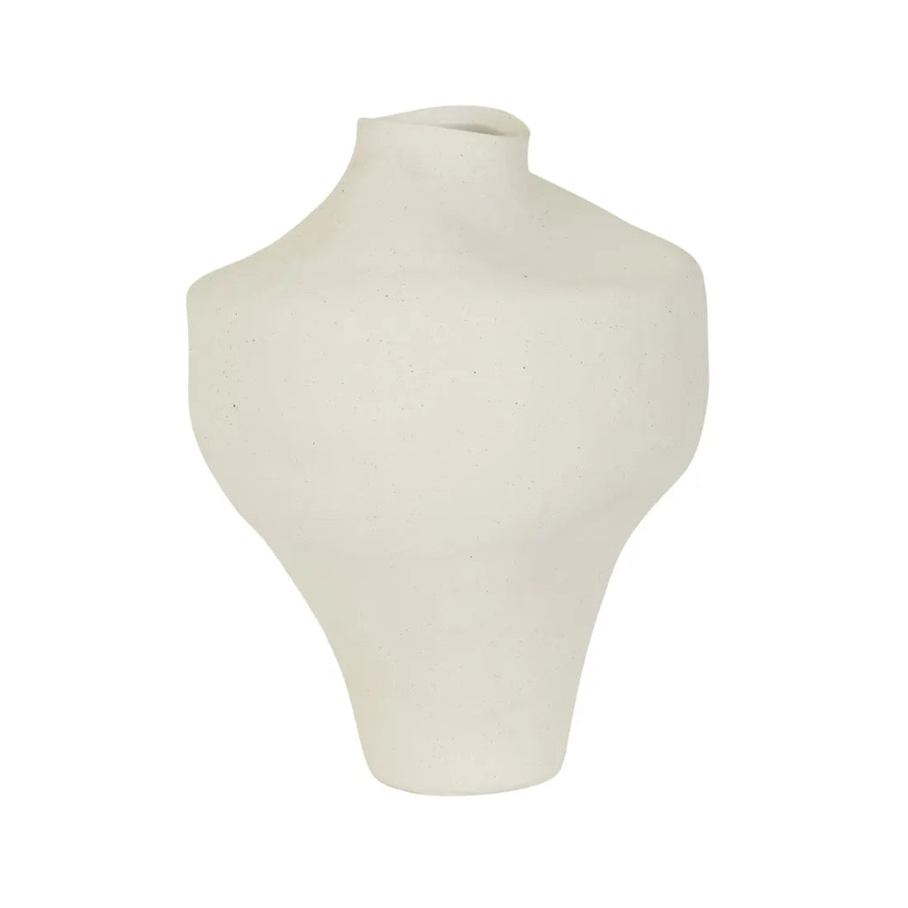 GlobeWest Forme Rina Vase White with organic modern silhouette.