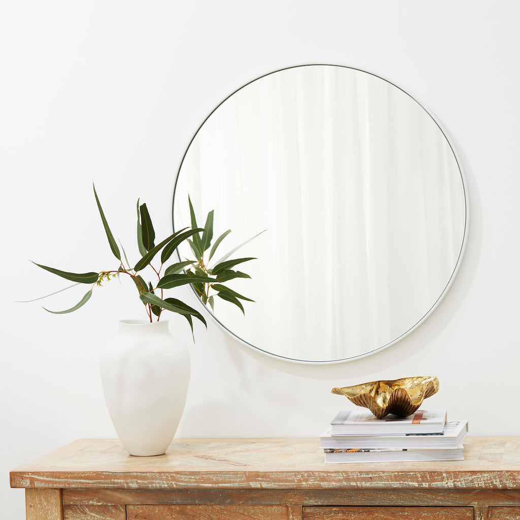 Studio Round Mirror, White - 70cm