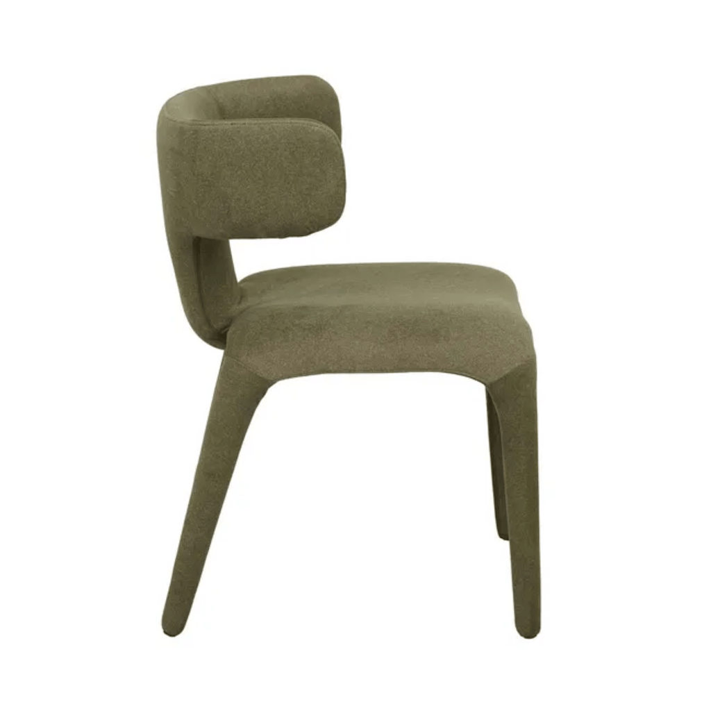 Elegant GlobeWest Hector Dining Chair featuring rich Leif upholstery.