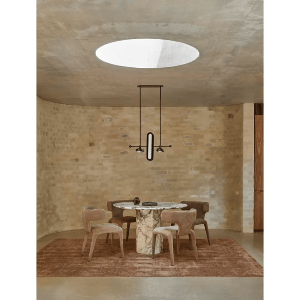 GlobeWest Hector Dining Chair in warm Soft Russet finish for cosy dining.