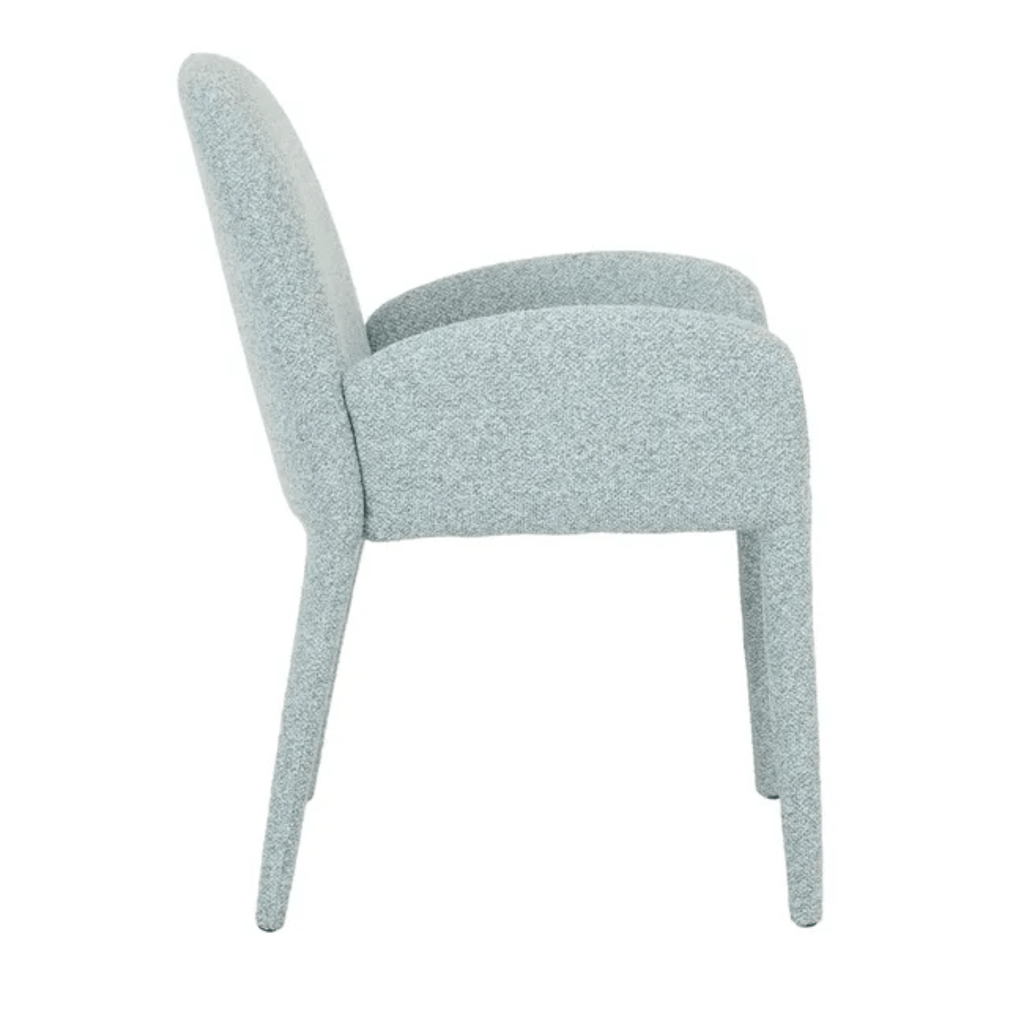 Designer GlobeWest Jules Dining Chair showcasing beautiful Nimbus tone detailing.