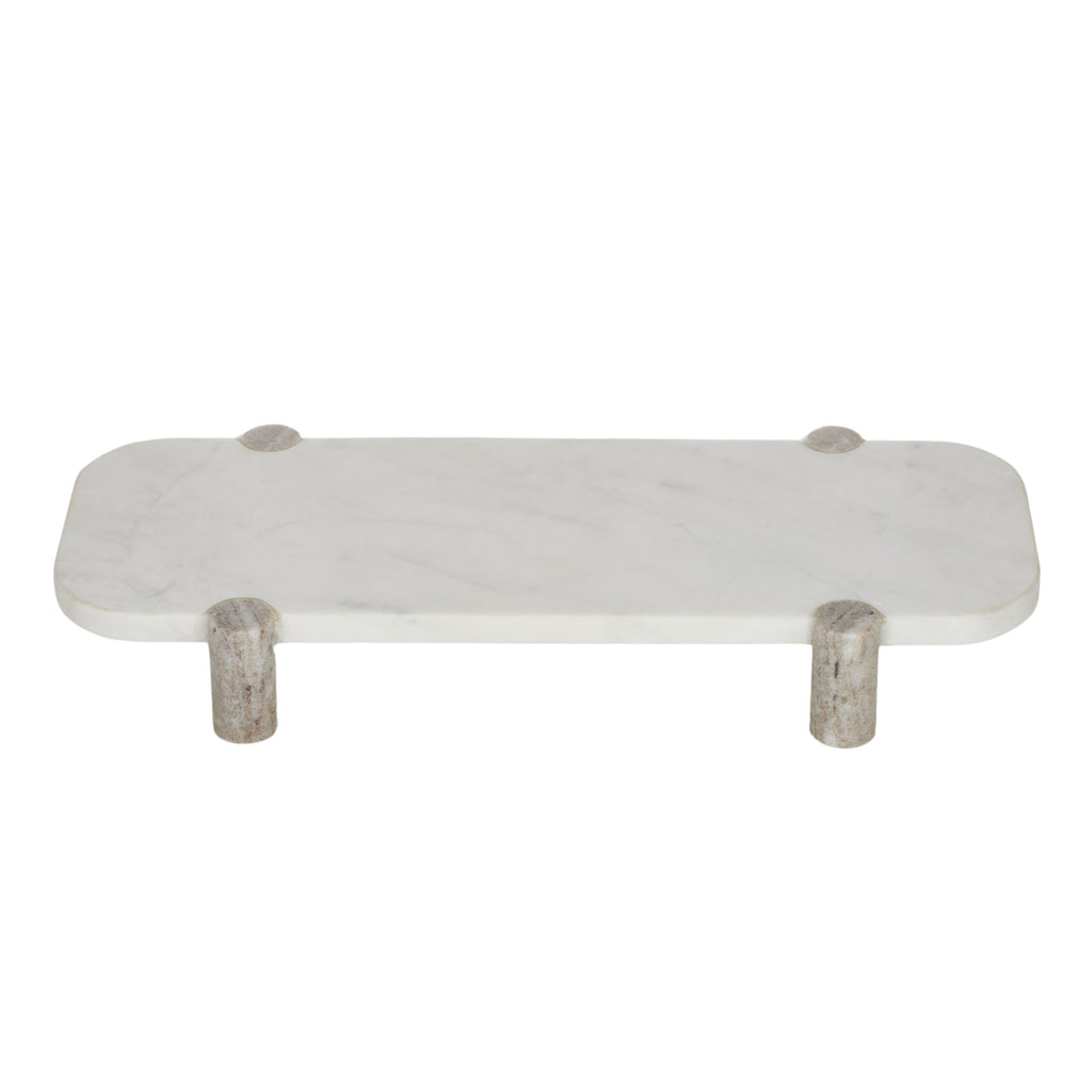 Kitson rectangle marble board 45x20cm in white - elegant marble serving board for cheese platters and entertaining