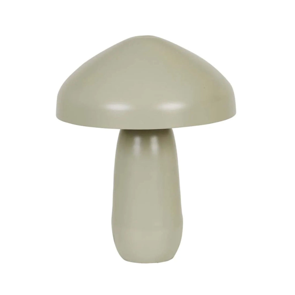 GlobeWest Easton Curve Mushroom-shaped lamp with beige colour on a white background