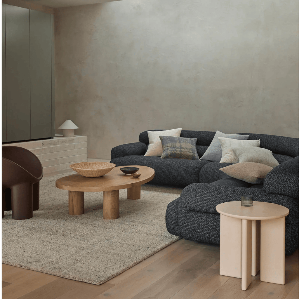 Styled living room by Weave featuring Laurent Cushion in Mist Blue available at Granite Lane in Perth 