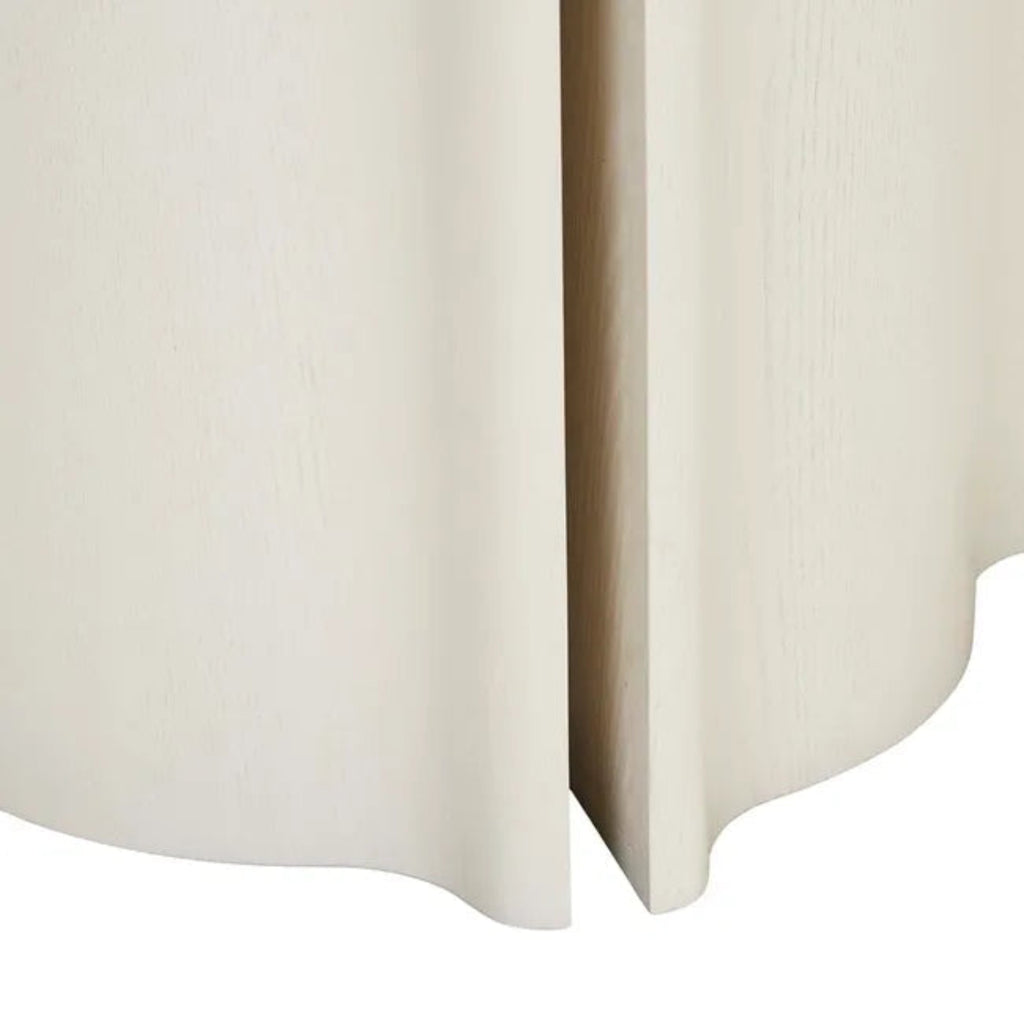 GlobeWest Leon Round Dining Table Porcelain — round dining table with decorative bullnose edge & sculptural base