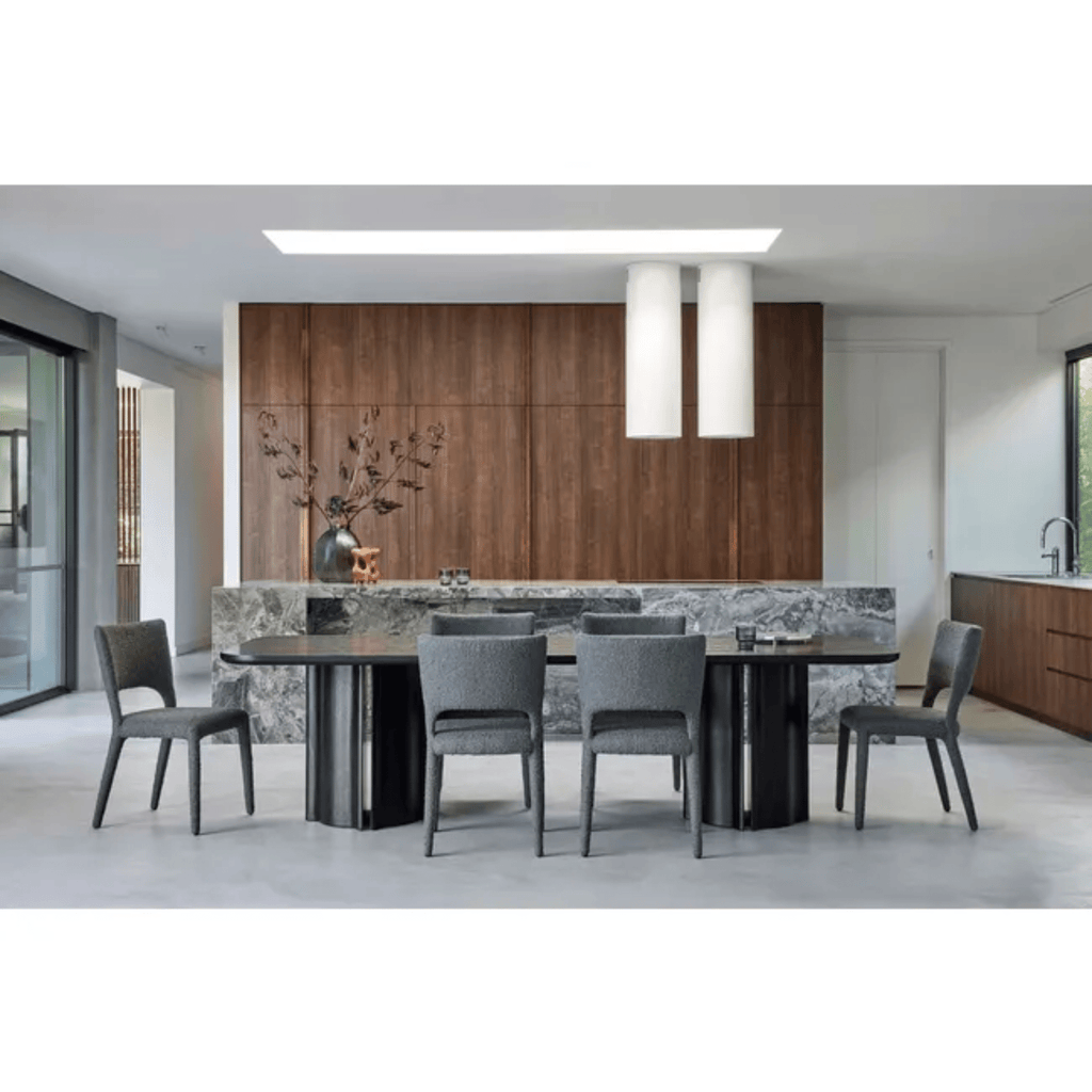 Styled Leon Dining Table - Matt Black Oak