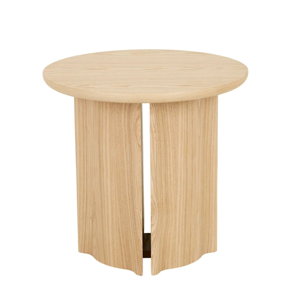 GlobeWest Leon Side Table in natural wood finish perfect for bedroom decor