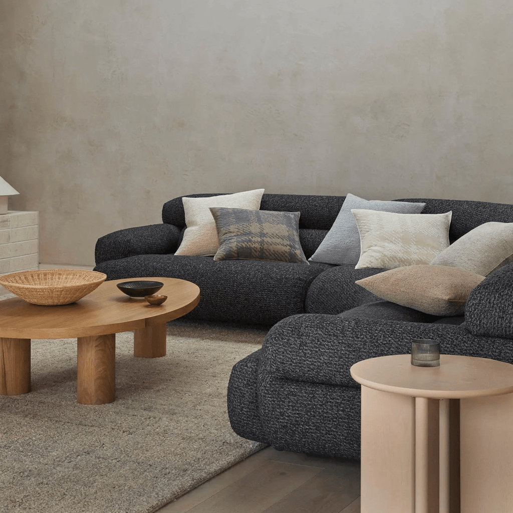 Weave Home Marceau Rug in Fox - styled in contemporary home interior.