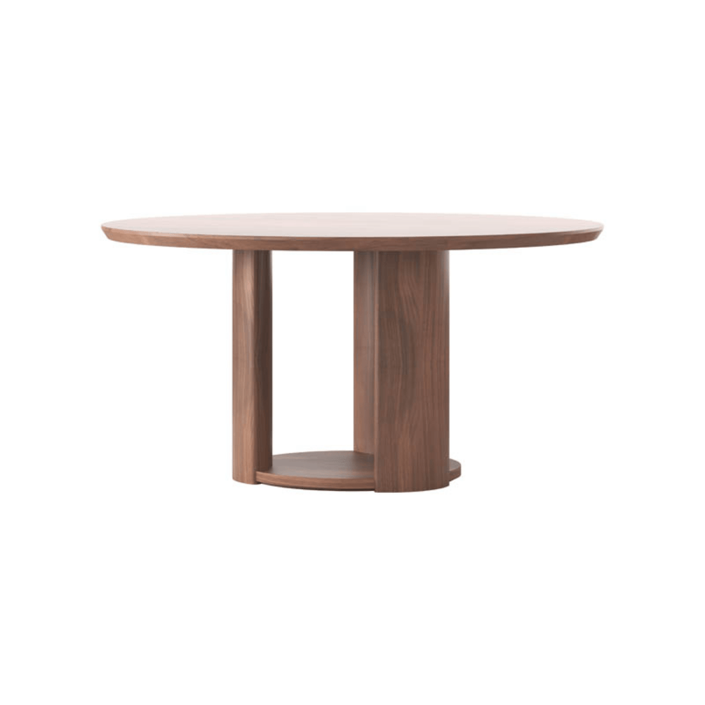 Meko Dining Table walnut natural round 1500 mm exclusive at Granite Lane furniture store, dining.