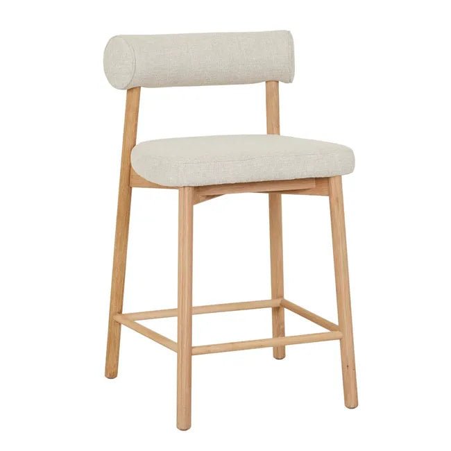 GlobeWest Olsen Barstool — Sandcastle Tweed upholstery