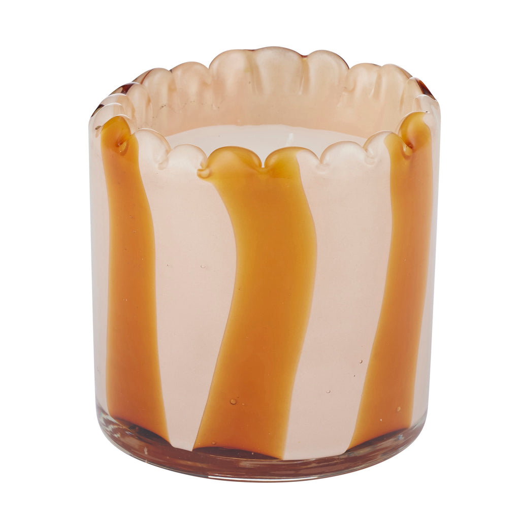 Palma glass candle in amber - elegant scented candle with glass vessel for home décor and ambiance