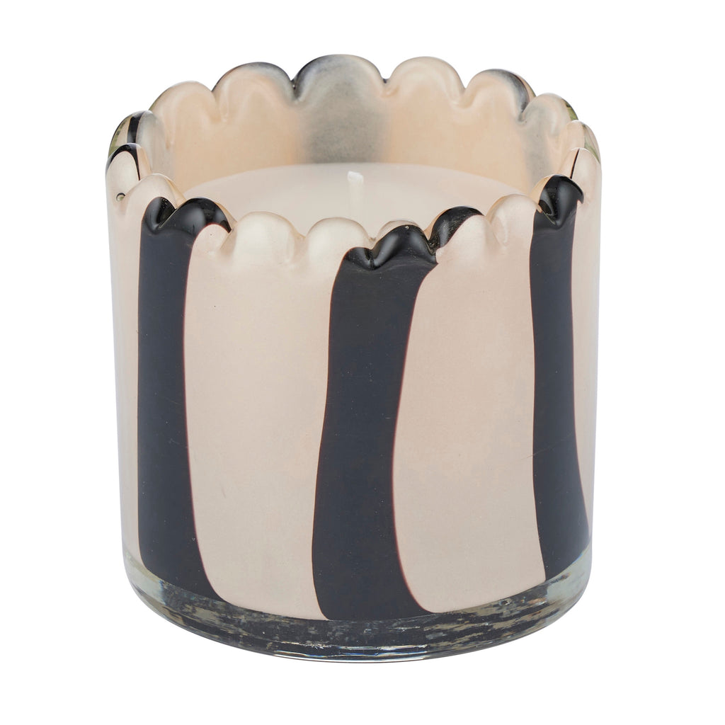 Palma glass candle in black - elegant scented candle with glass vessel for home décor and ambiance