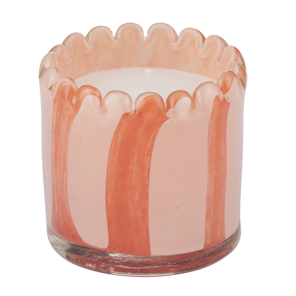 Palma glass candle in rose pink - elegant scented candle with glass vessel for home décor and ambiance