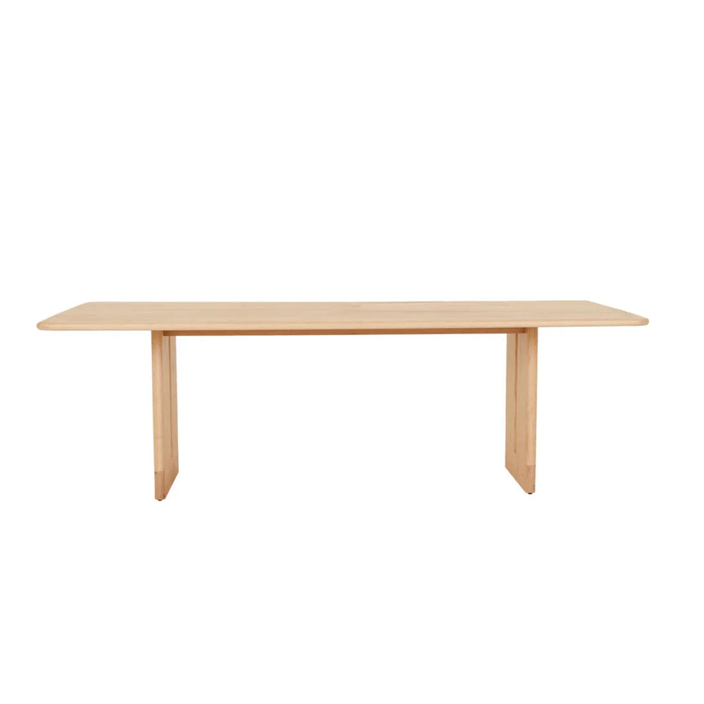 GlobeWest Smith Dining Table, New Oak oak timber with elegant curved edges and modern form