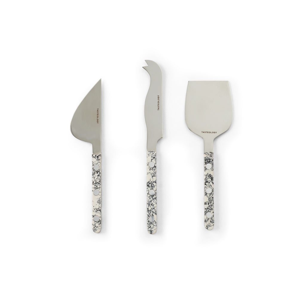 Tasteology Cheese Knives Set of 3, Monochrome