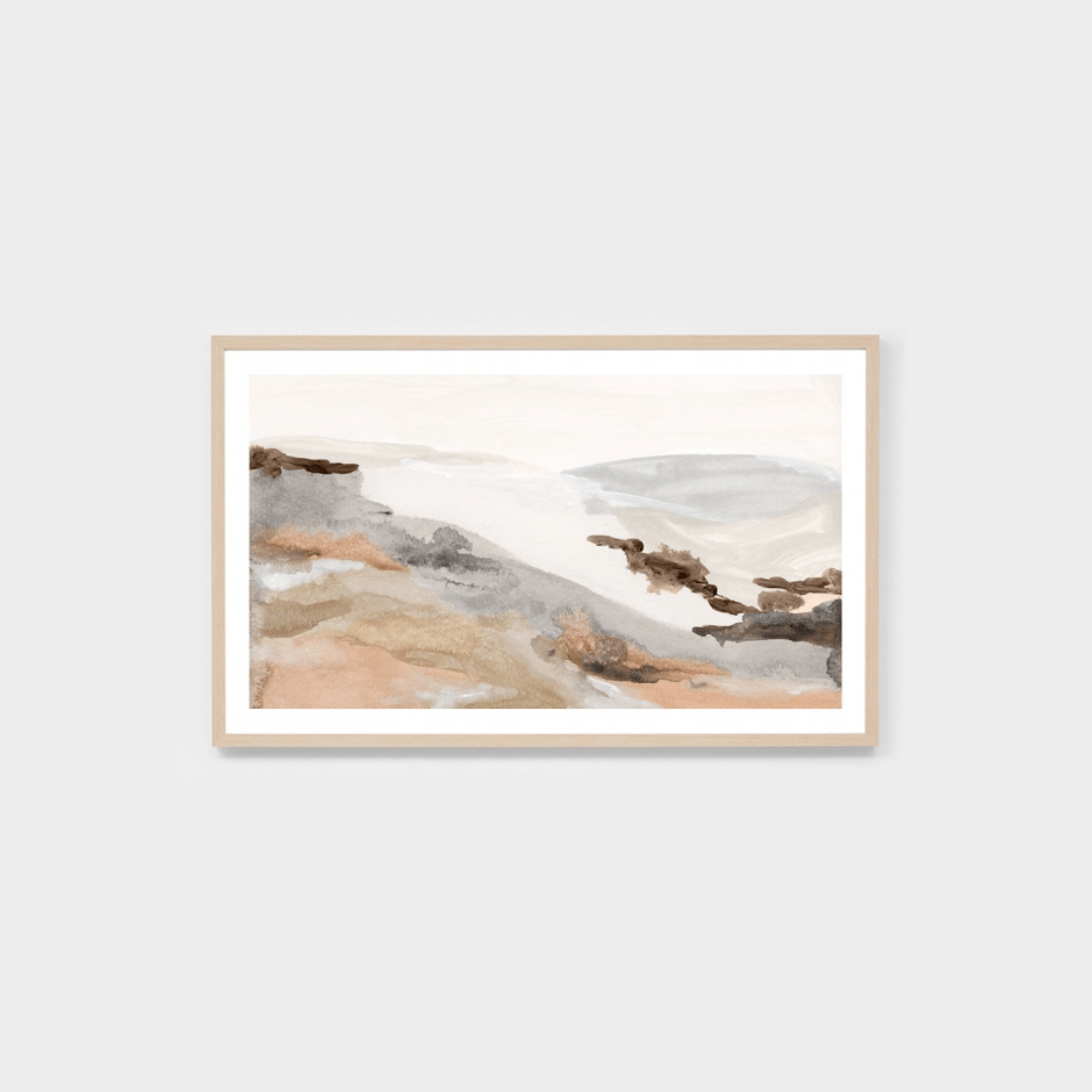 Watercolour Vista Landscape Rust Framed Print - Artwork + Australia ...