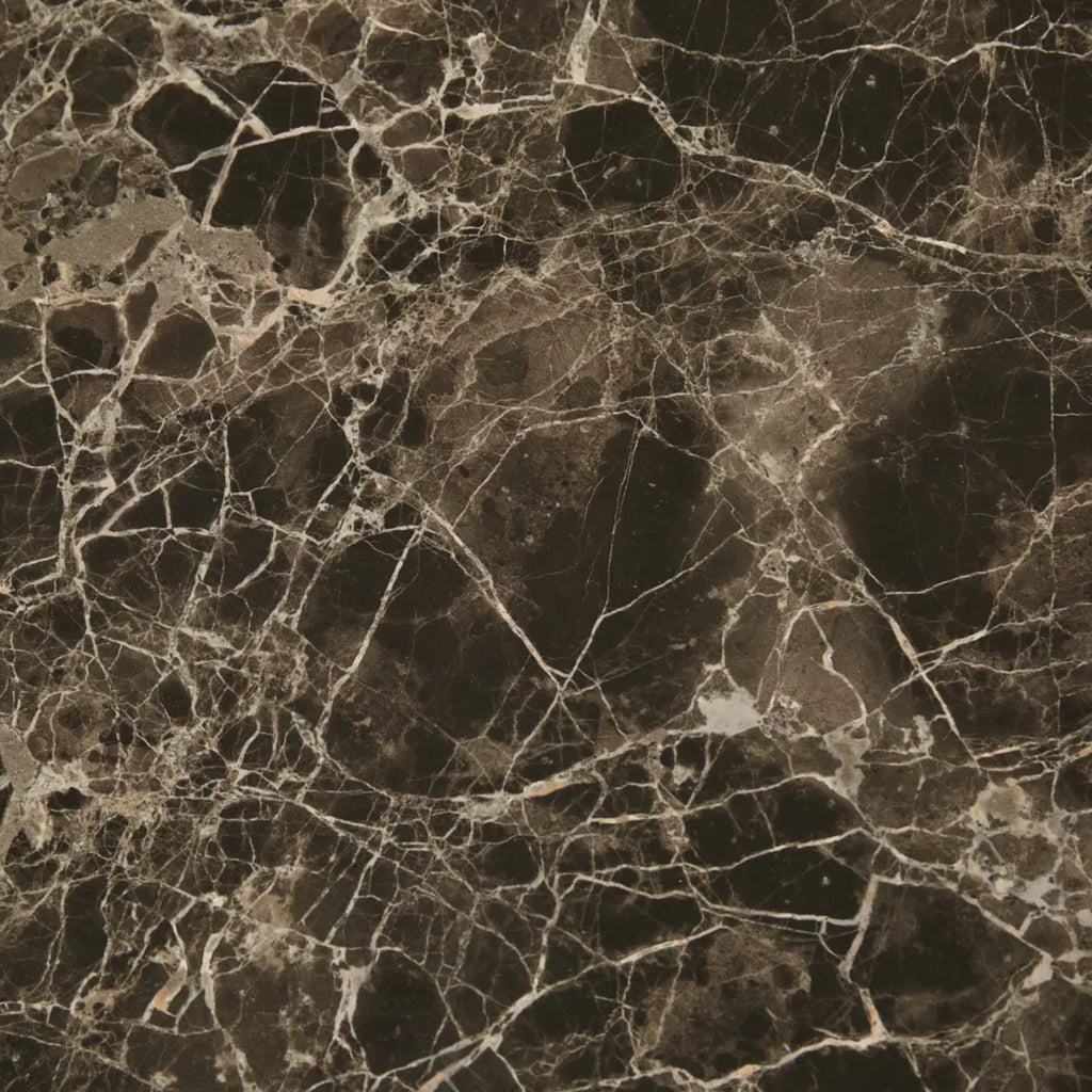 GlobeWest Willa Marble Coffee Table, Emperador Marble / Chocolate Oak - Granite Lane