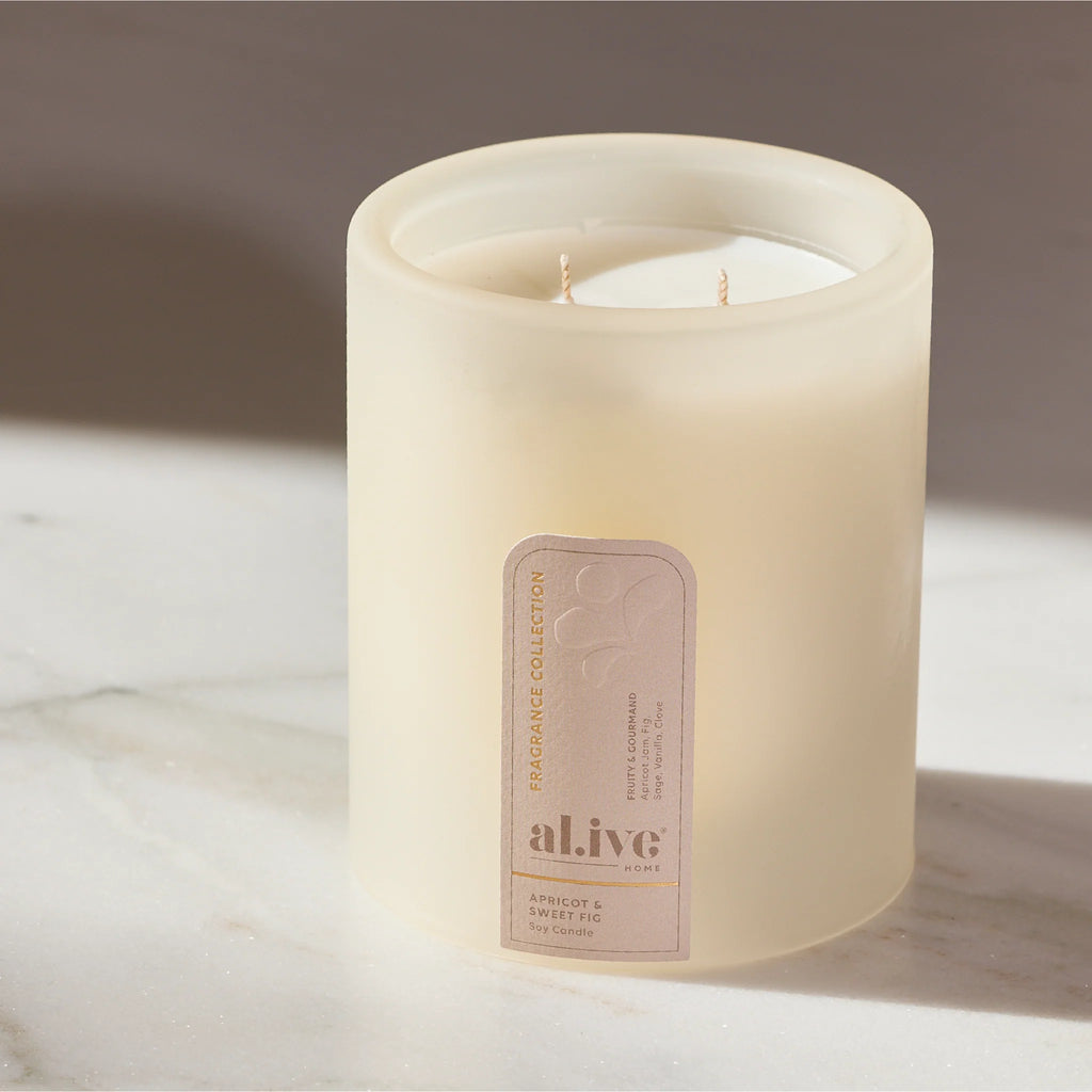 al.ive Body Soy Candle Apricot & Sweet Fig - Premium natural candle for home