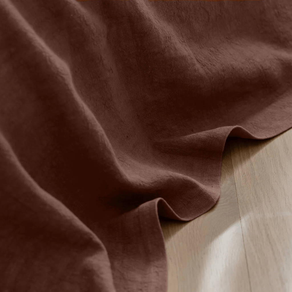 Eadie Luca Linen Bed Cover Clay 100% European linen ultra-soft luxury bedding