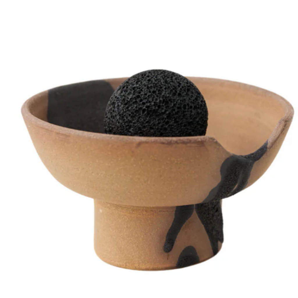 Studio McKenna Obsidian Diffuser in clay finish with volcanic rock detail minimalist fragrance vessel