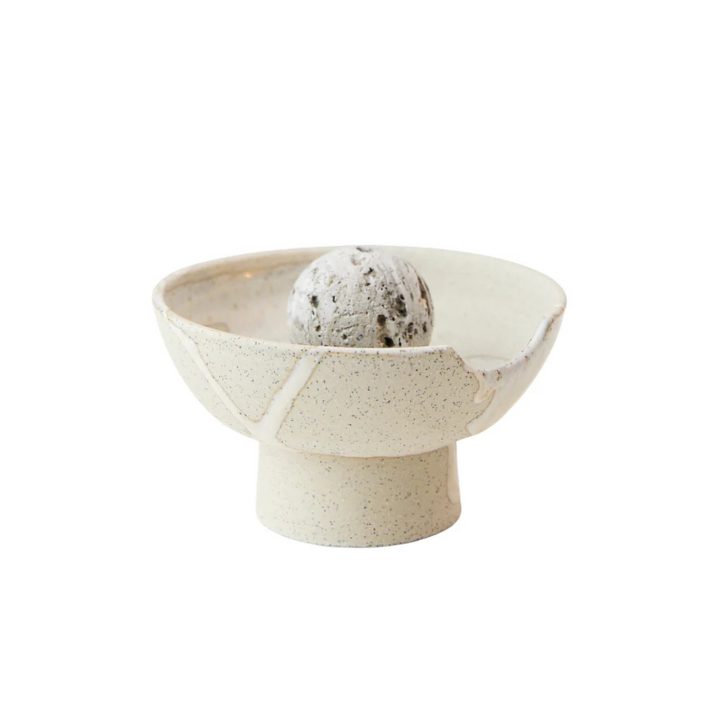 Studio McKenna Obsidian Diffuser in cream finish sculptural ceramic fragrance vessel