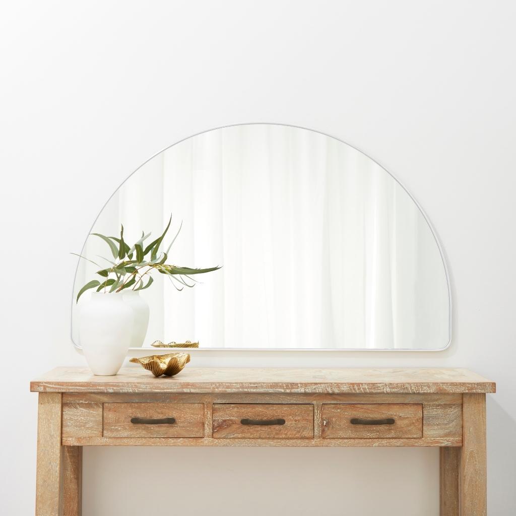 Studio XL Wide Wall Arch Mirror, White by Granite Lane copper free high quality bathroom mirror