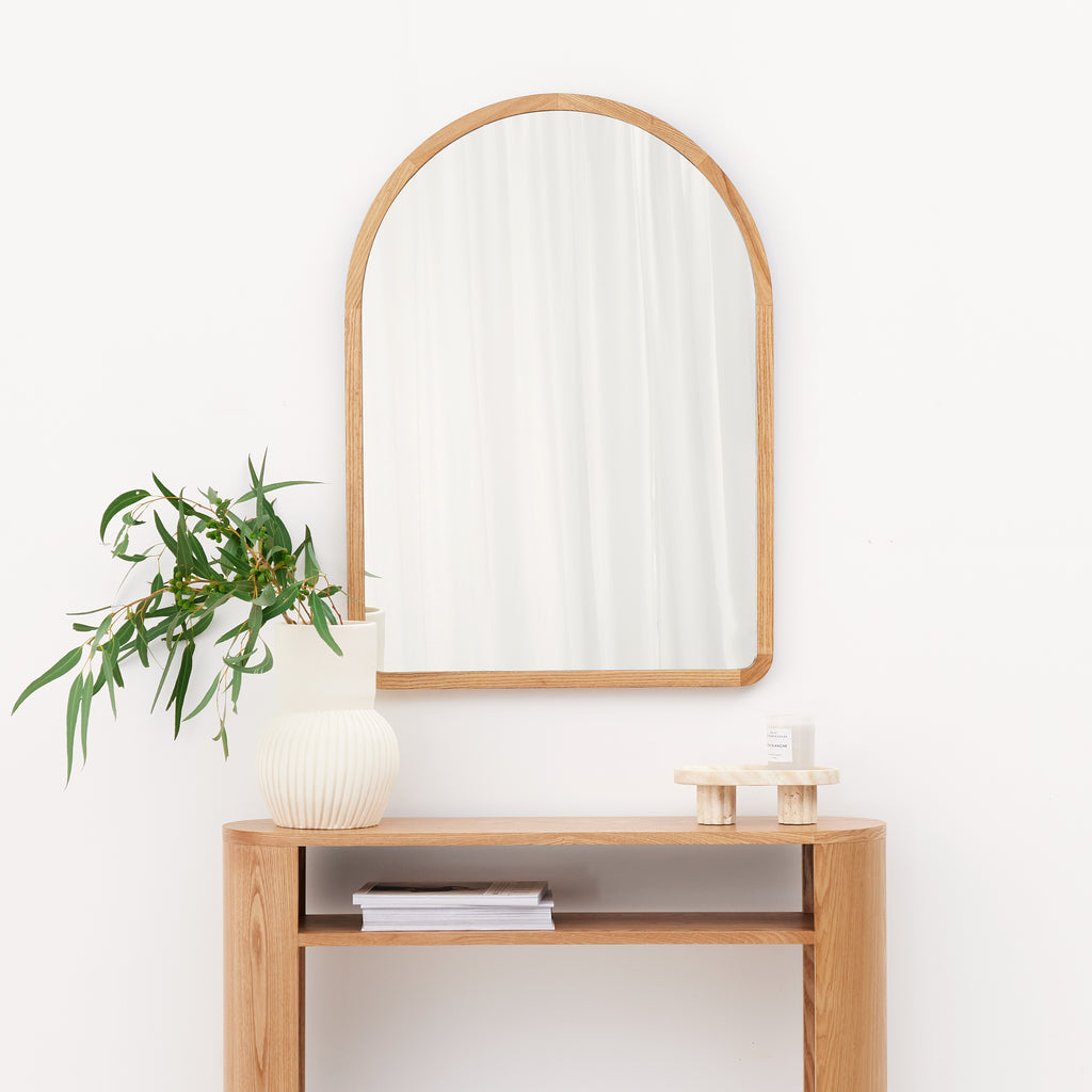 Studio Slim Wall Arch Wood Mirror