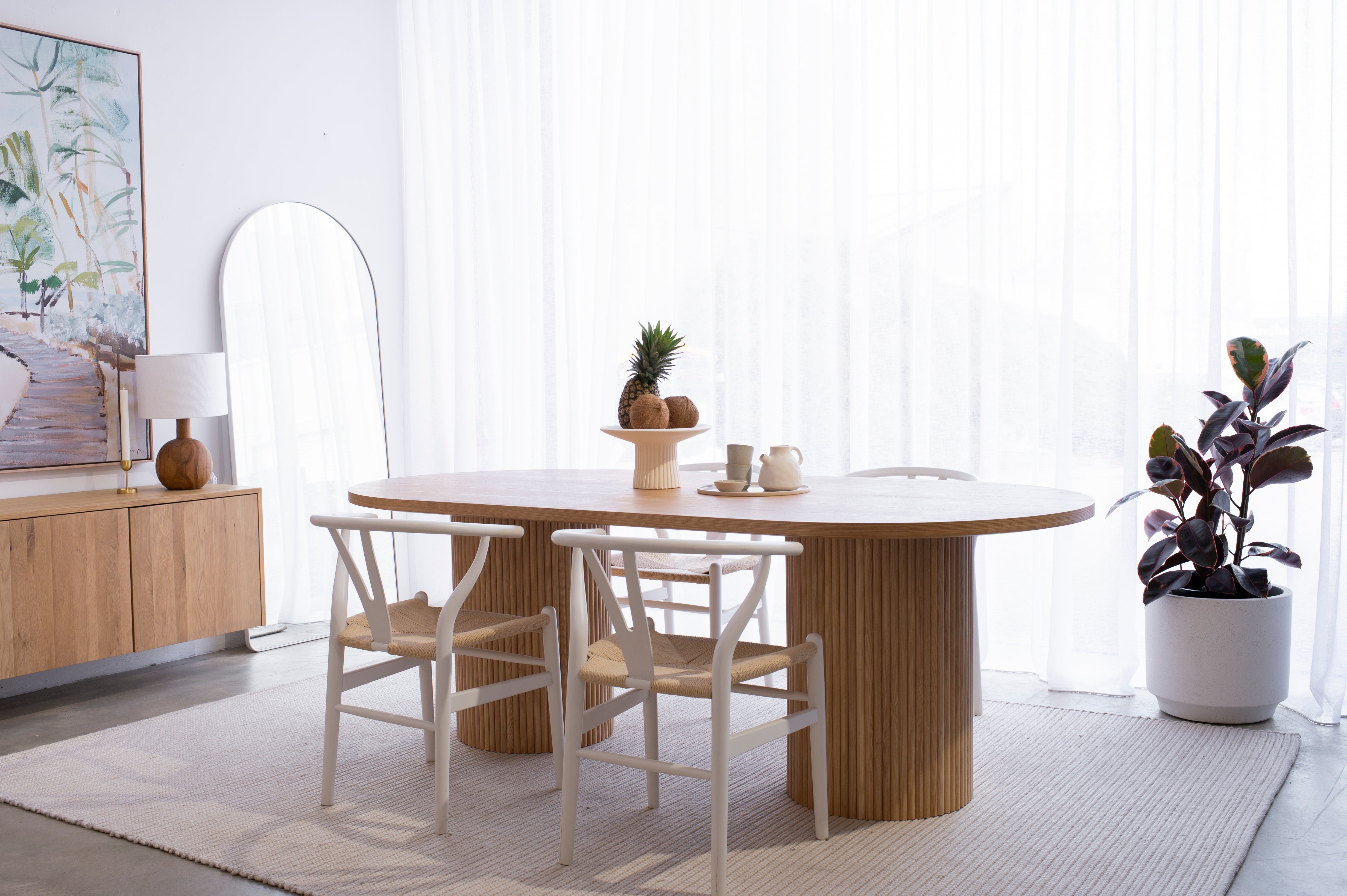 Benjamin Ripple Dining Table, Natural Ash - GlobeWest Perth Stockist ...