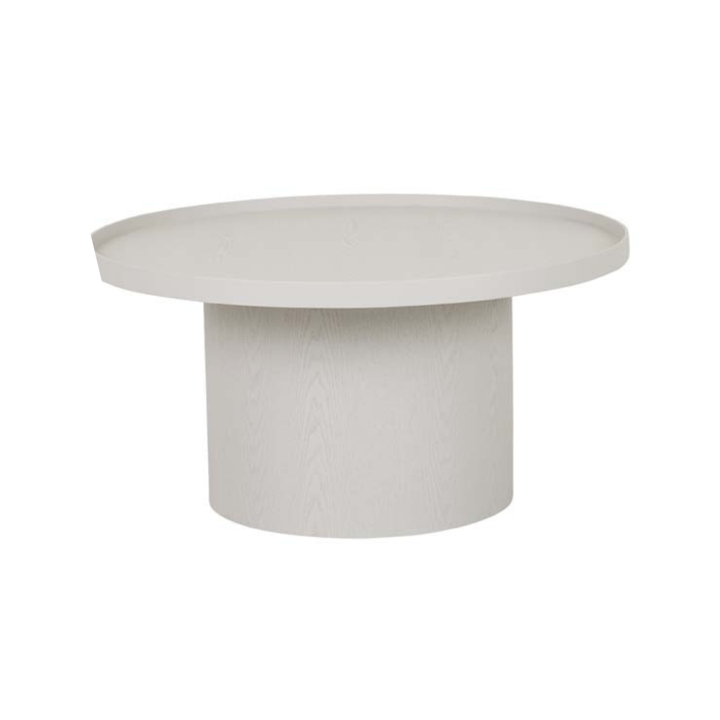GlobeWest Classique Pedestal Coffee Table white grain
