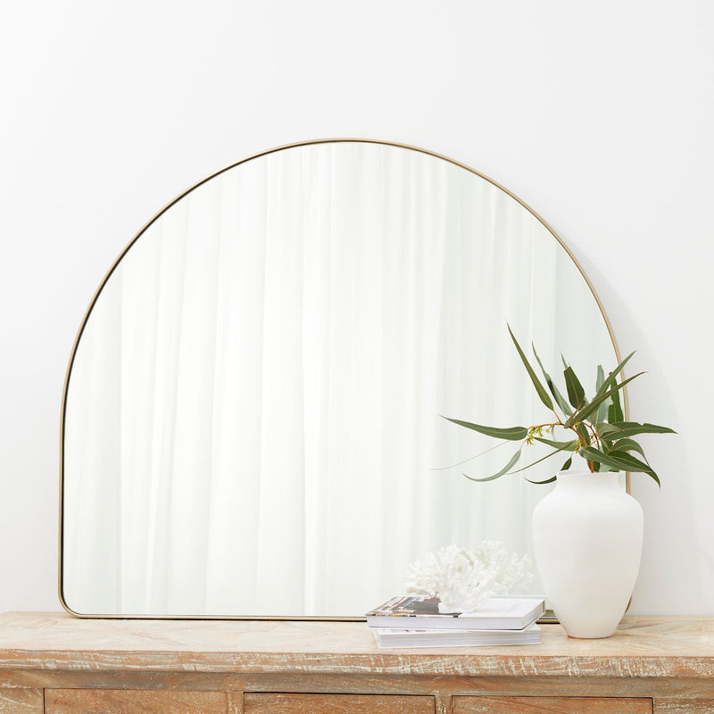 Studio Wide Wall Arch Mirror, Brass Granite Lane