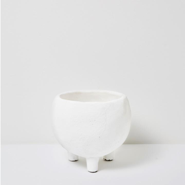 Papaya Pots + Vases + Lanterns Monte Pot, White